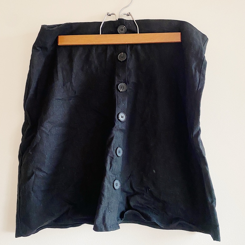 NWT Cotton On Black Button Up Mini Skirt Linen Skirt Cotton Skirt‎